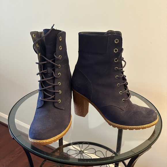 Timberland Women's Heeled Boots - Navy and Tan - Picture 1 of 1